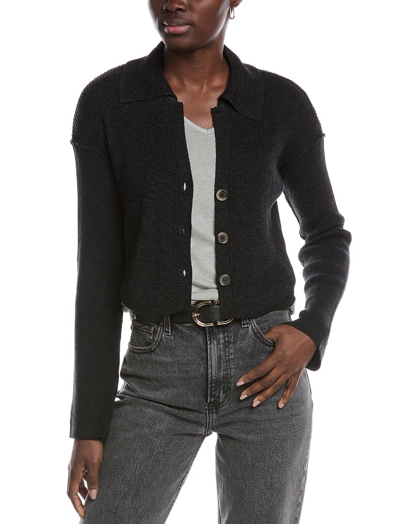 Shop Free People Ella Linen-blend Sweater Shirt In Black