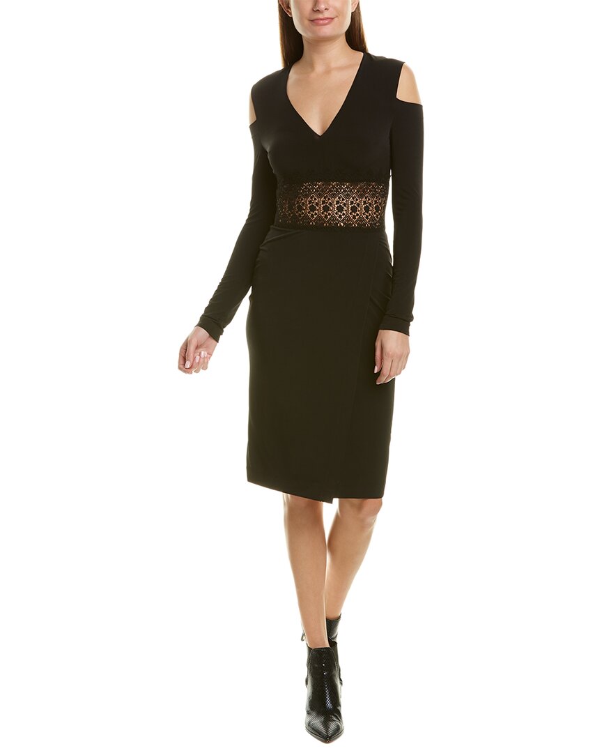 Image of Yigal Azrouel Cold-Shoulder Midi Dress