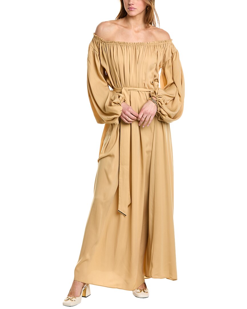 Shop Caroline Constas Odessa Maxi Dress In Beige