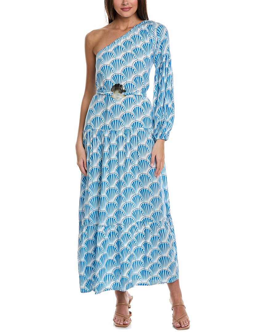 Shop Skemo Shell Maxi Dress In Blue