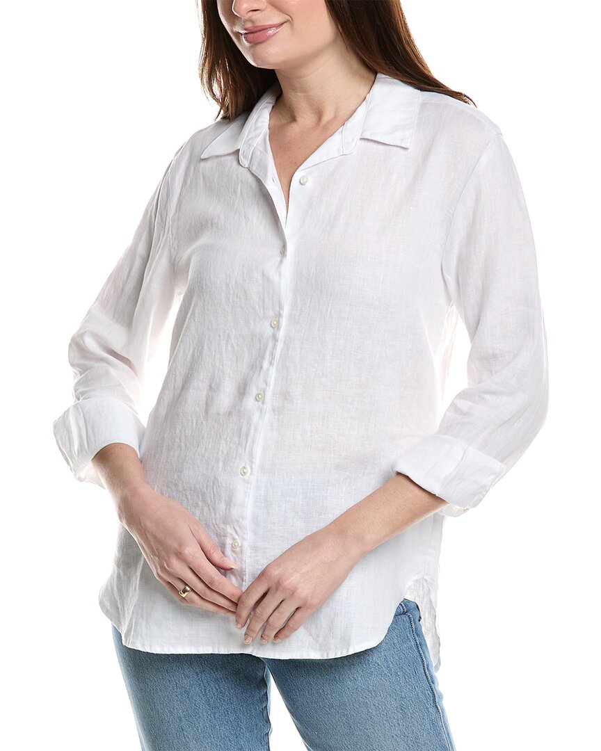 Shop James Perse Linen Shirt In White