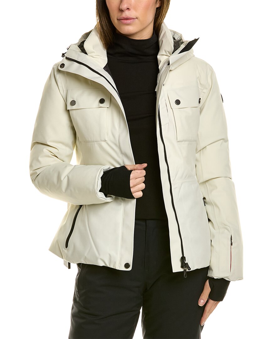 Erin Snow + Net Sustain Diana Hooded Belted Recycled Ski Jacket In White