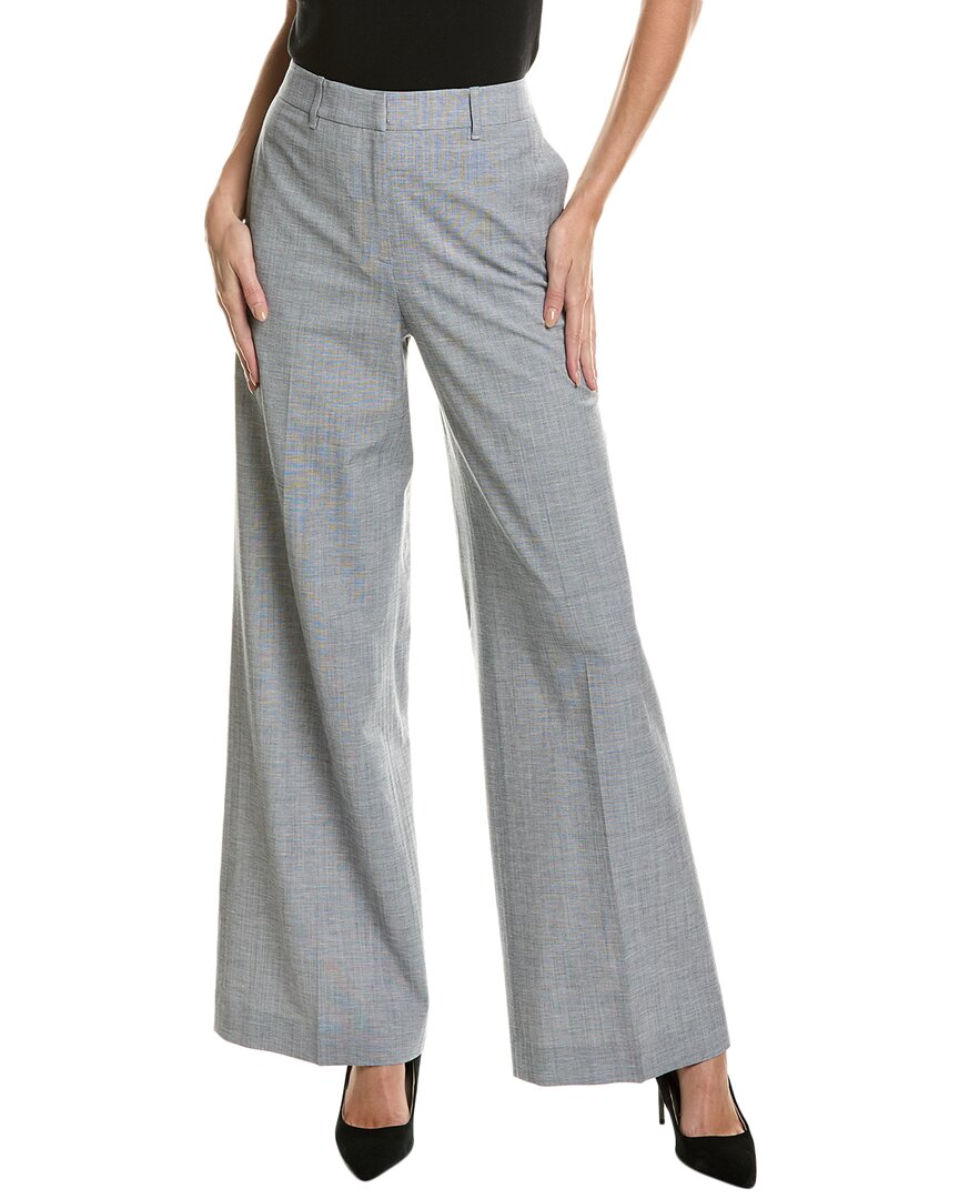 Lafayette 148 New York Dalton Wool-blend Wide Leg Pant In Grey