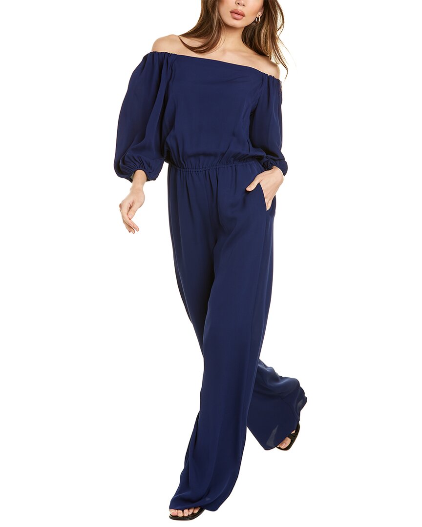 Theory Off-Shoulder Silk Jumpsuit