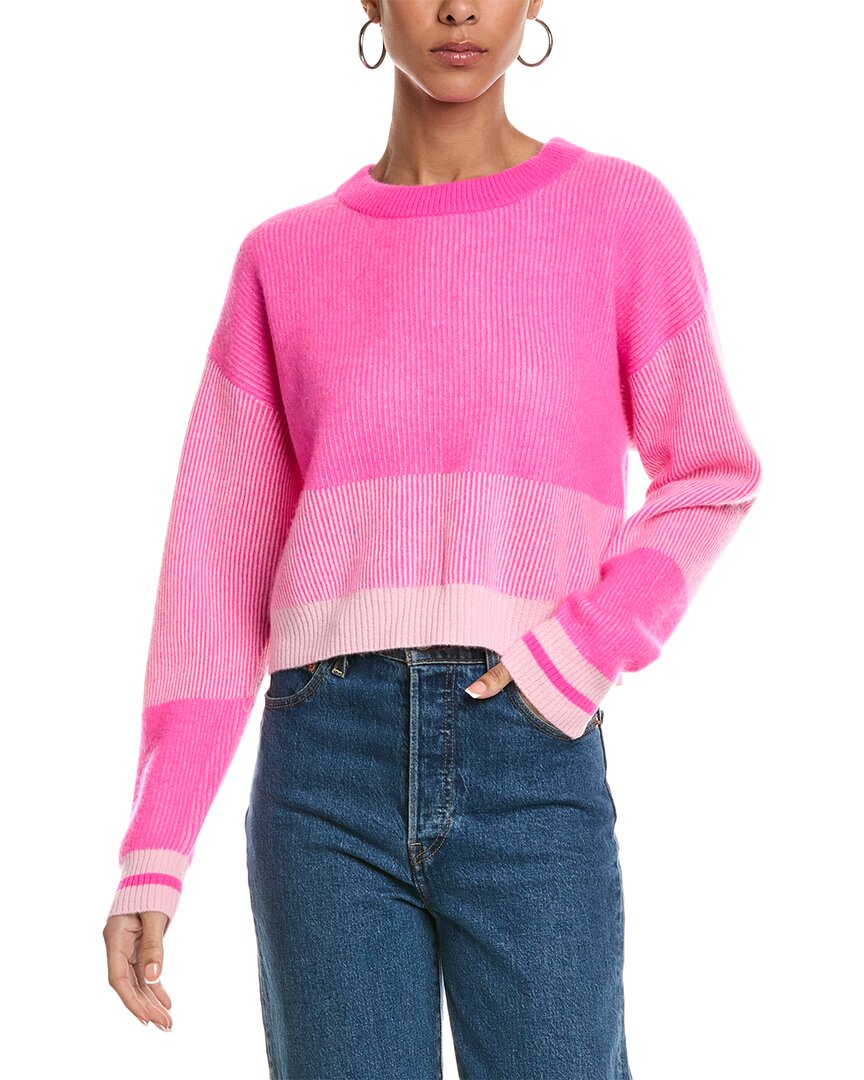 Brodie Cashmere Marlie Plaited Cashmere Sweater In Pink