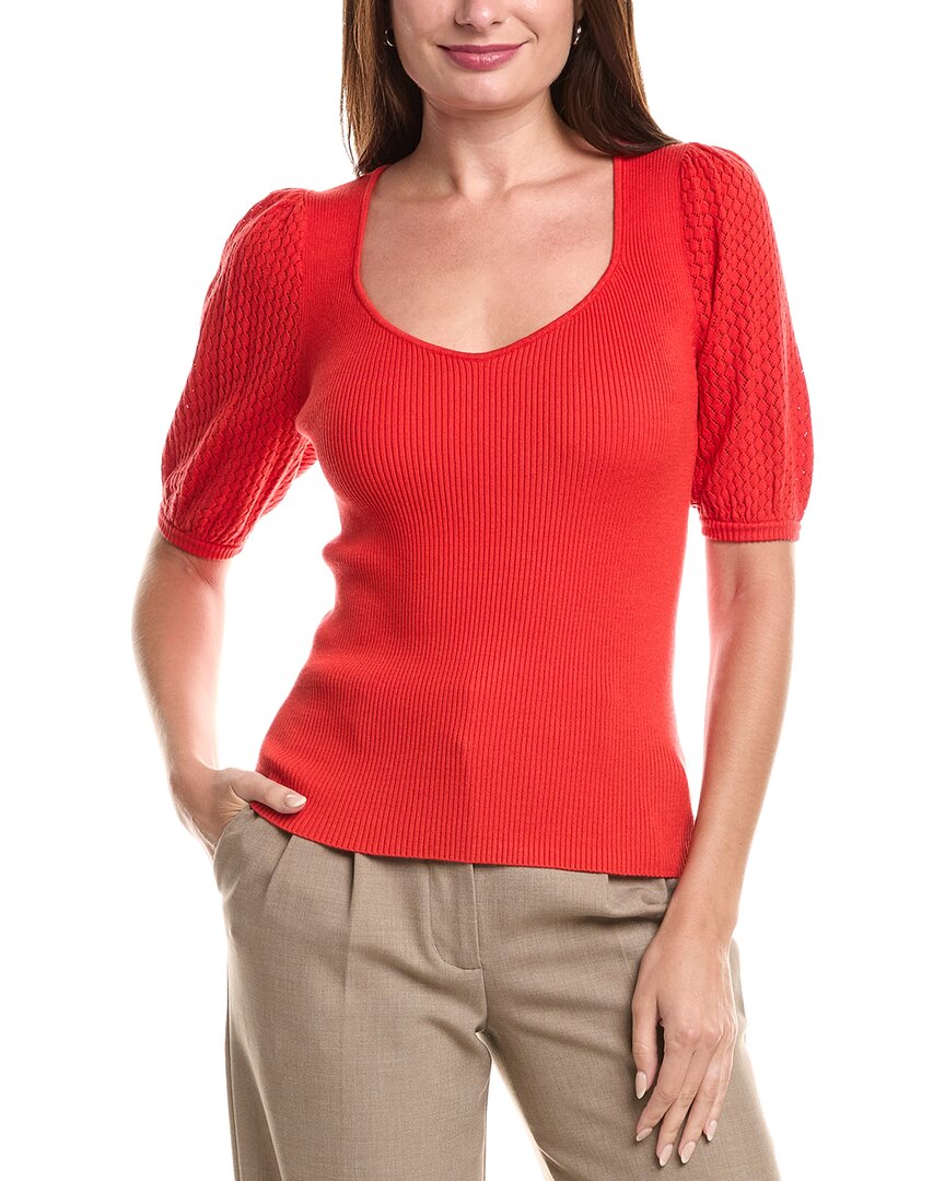 Elie Tahari The Piper Sweater In Red