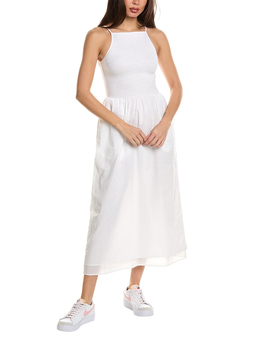 Shop Joie Lory Linen-blend Midi Dress In White