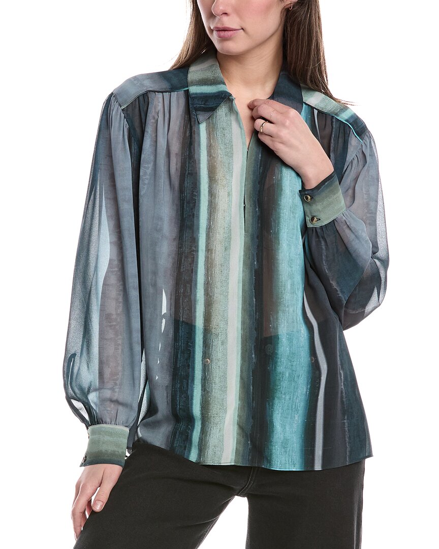 Rag & Bone Emmy Stripe Top In Grey