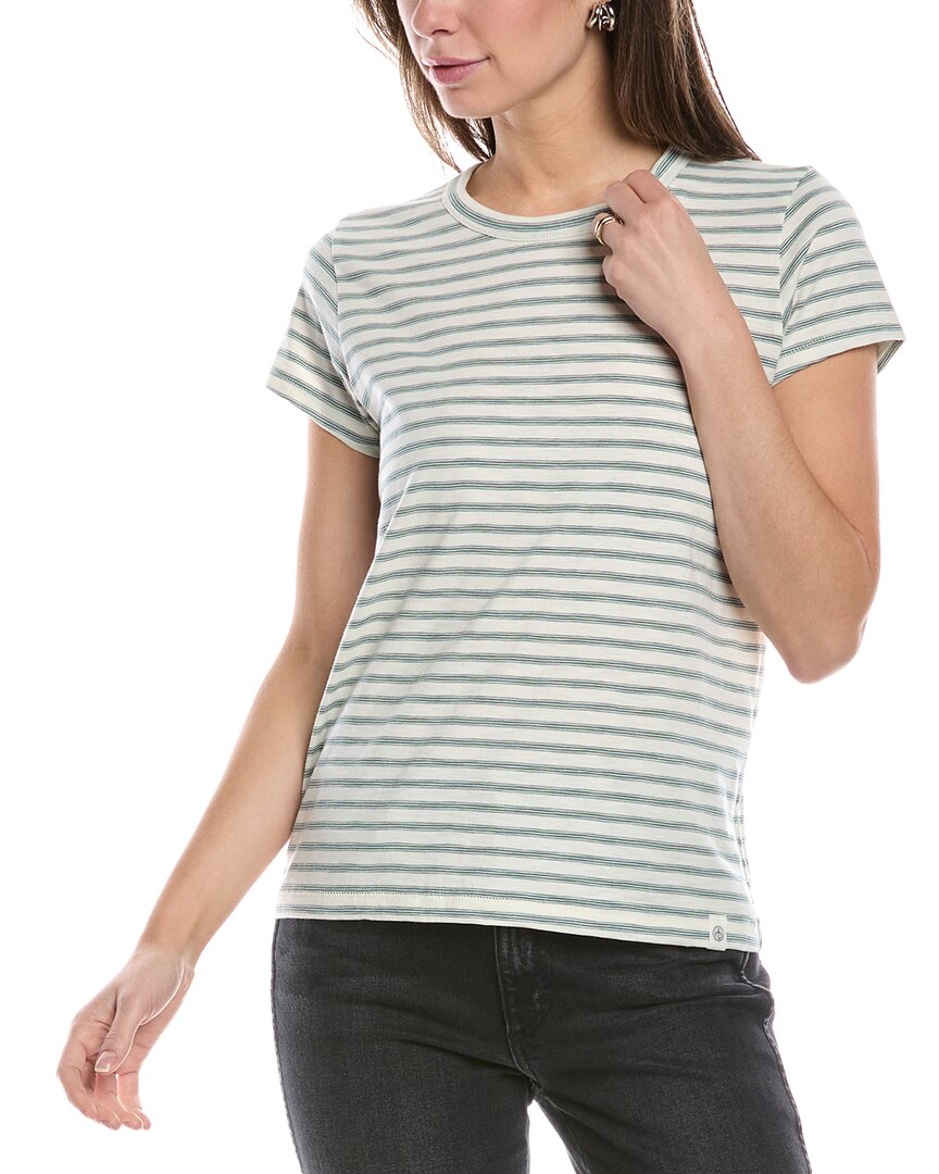 Rag & Bone The Slub Stripe T-shirt In White