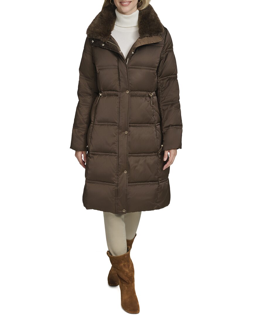 Andrew Marc Emery Coat In Brown