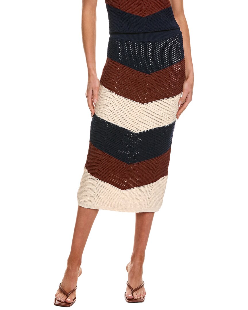 A.l.c . Tia Chevron Knit Skirt In Brown