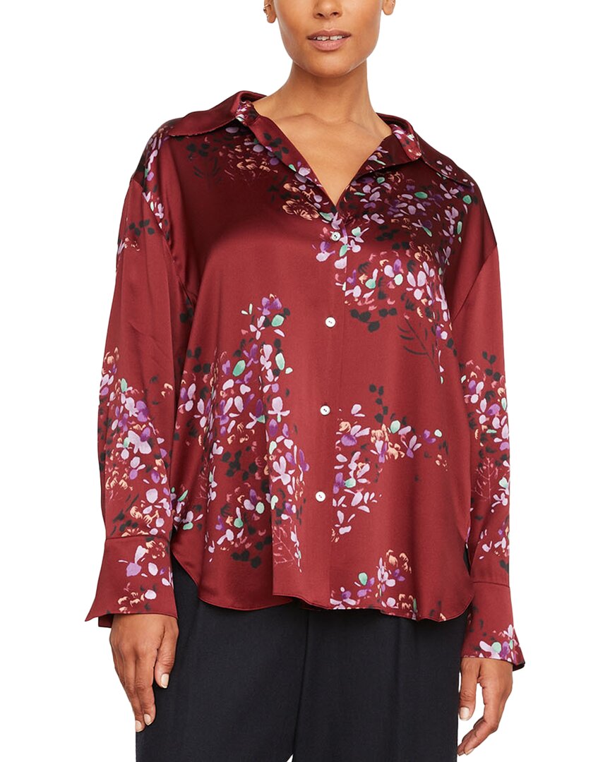 Shop Vince Forsythia Ruched Silk Blouse