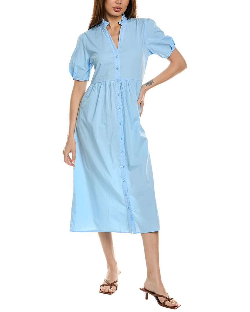 Nation Ltd Liliya Button Down Dress In Shirting In Blue