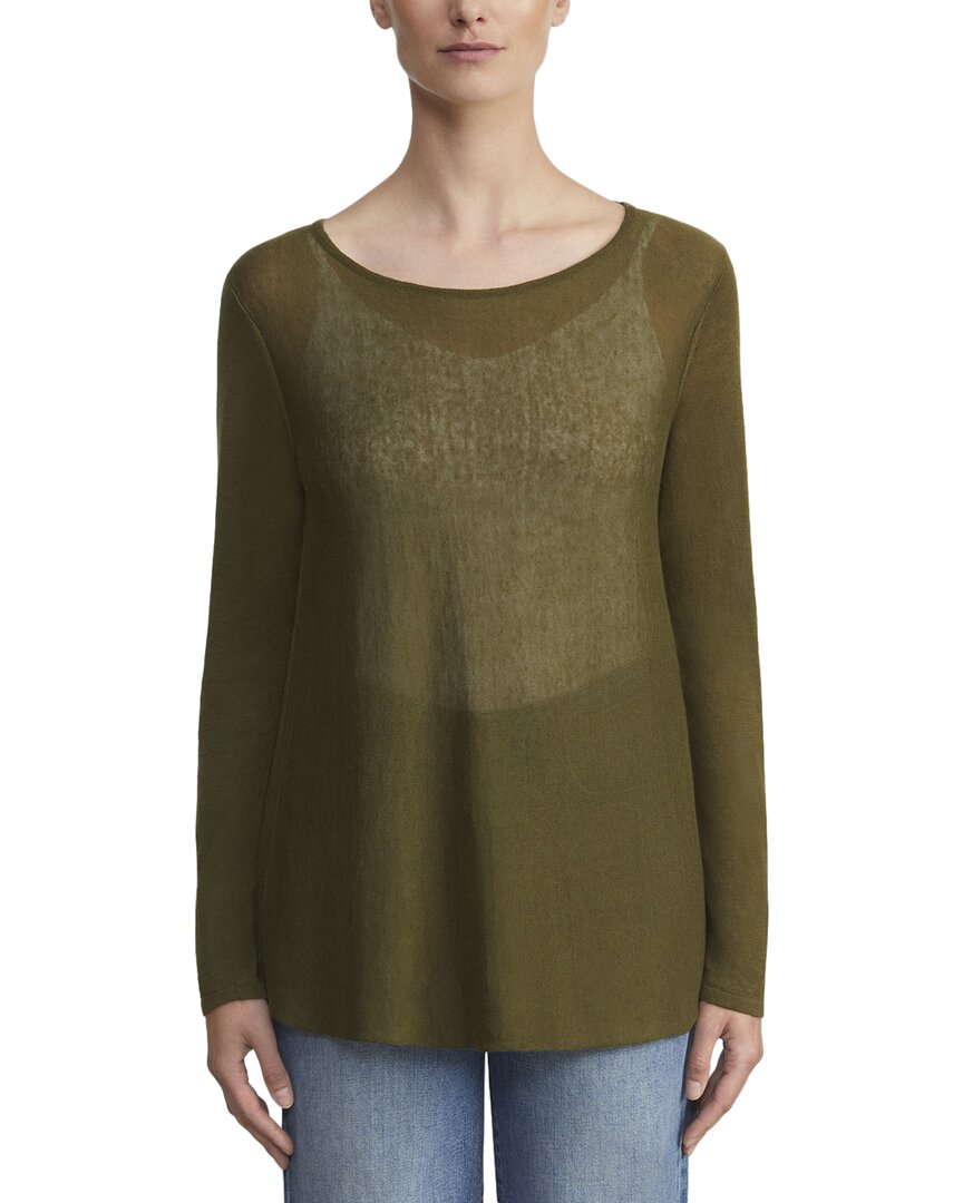 Shop Lafayette 148 New York Bateau Neck Linen-blend Sweater