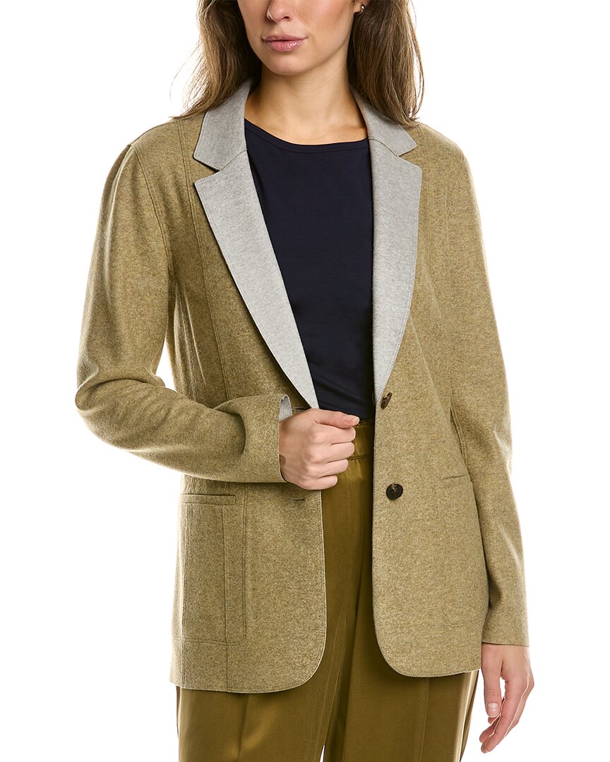 Shop Lafayette 148 New York Reversible Rozella Wool & Cashmere-blend Blazer In Grey