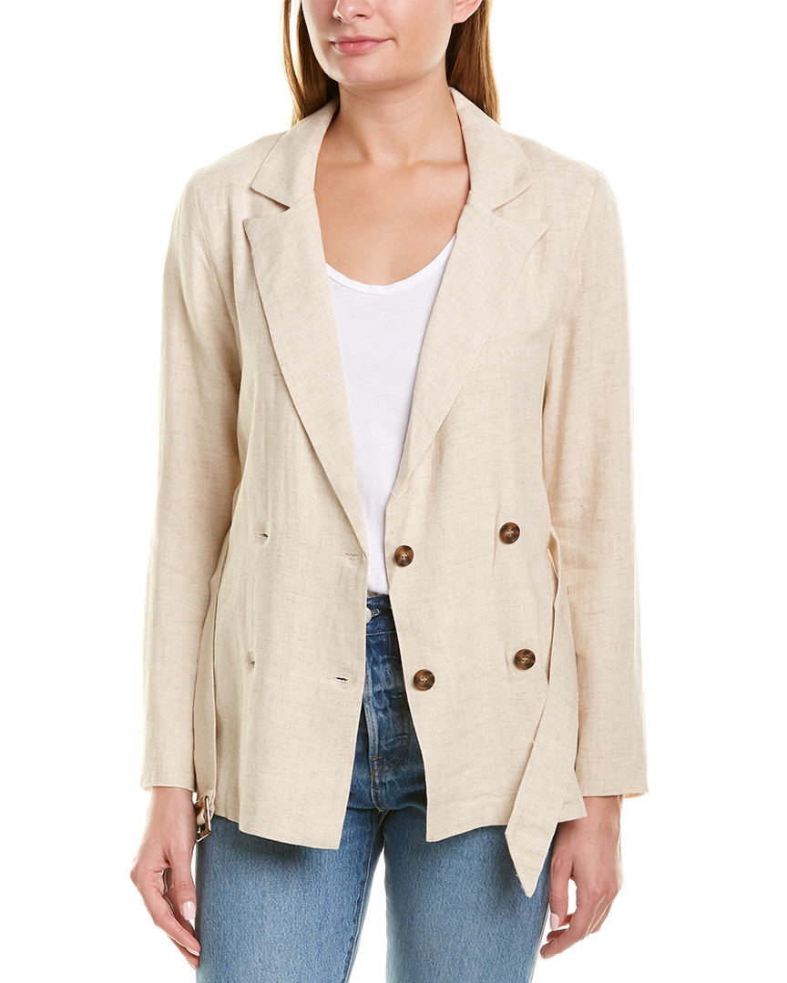 Charlie Holiday Oasis LinenBlend Blazer Women�s White 6