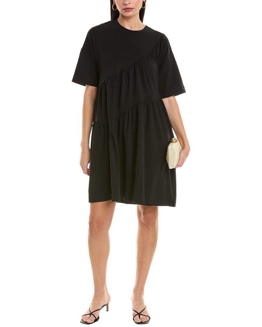 Alpha Studio Flare Panel A-line Dress In Black