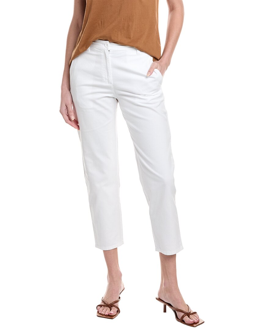 Shop Eileen Fisher Petite High-waist Tapered Ankle Pant In White
