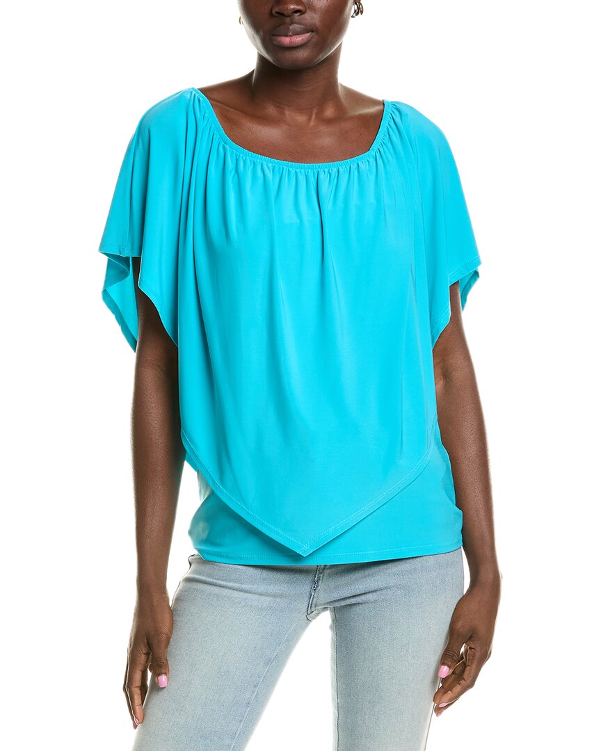 Shop Joseph Ribkoff Off-the-shoulder Overlay Top In Blue