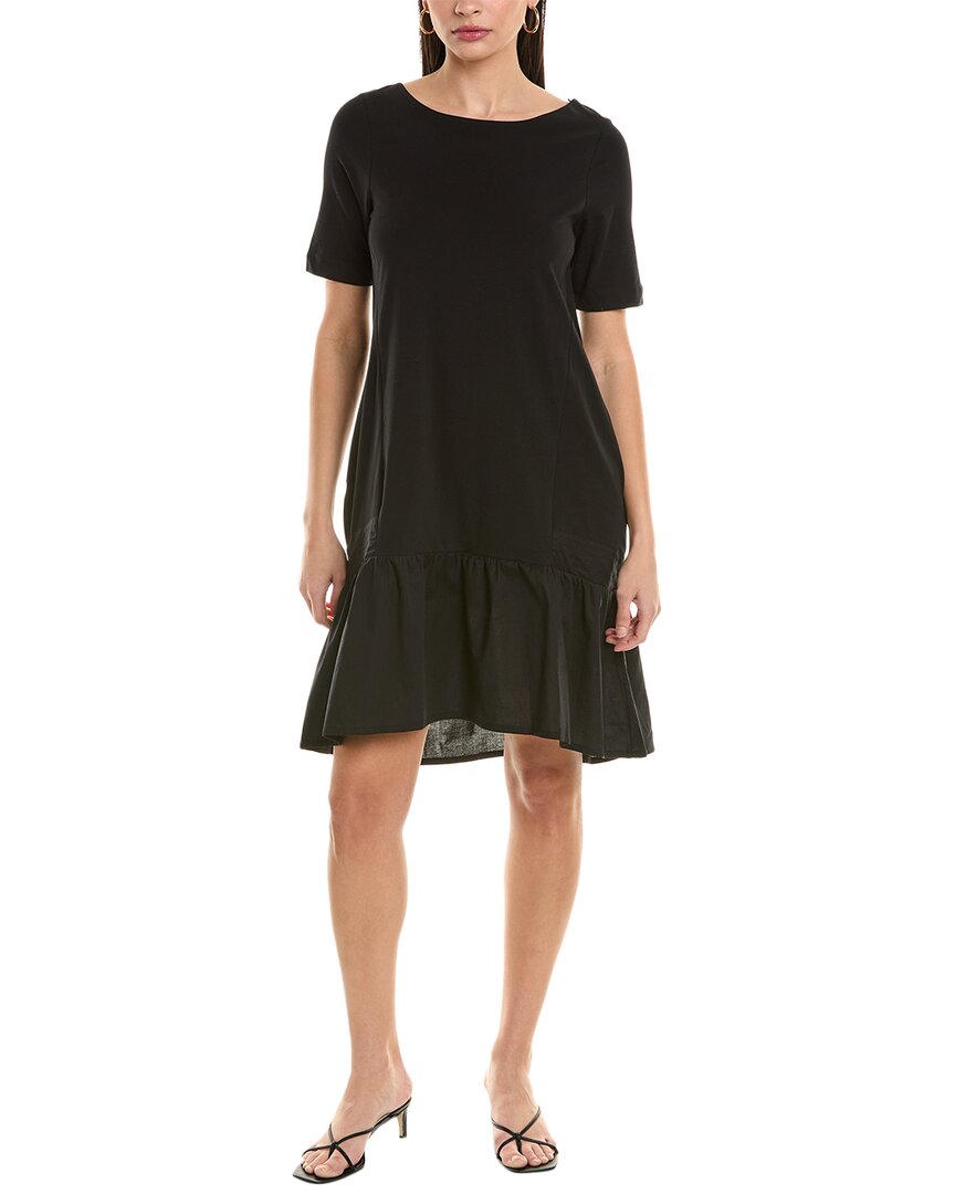 Alpha Studio Flare Panel A-line Dress In Black