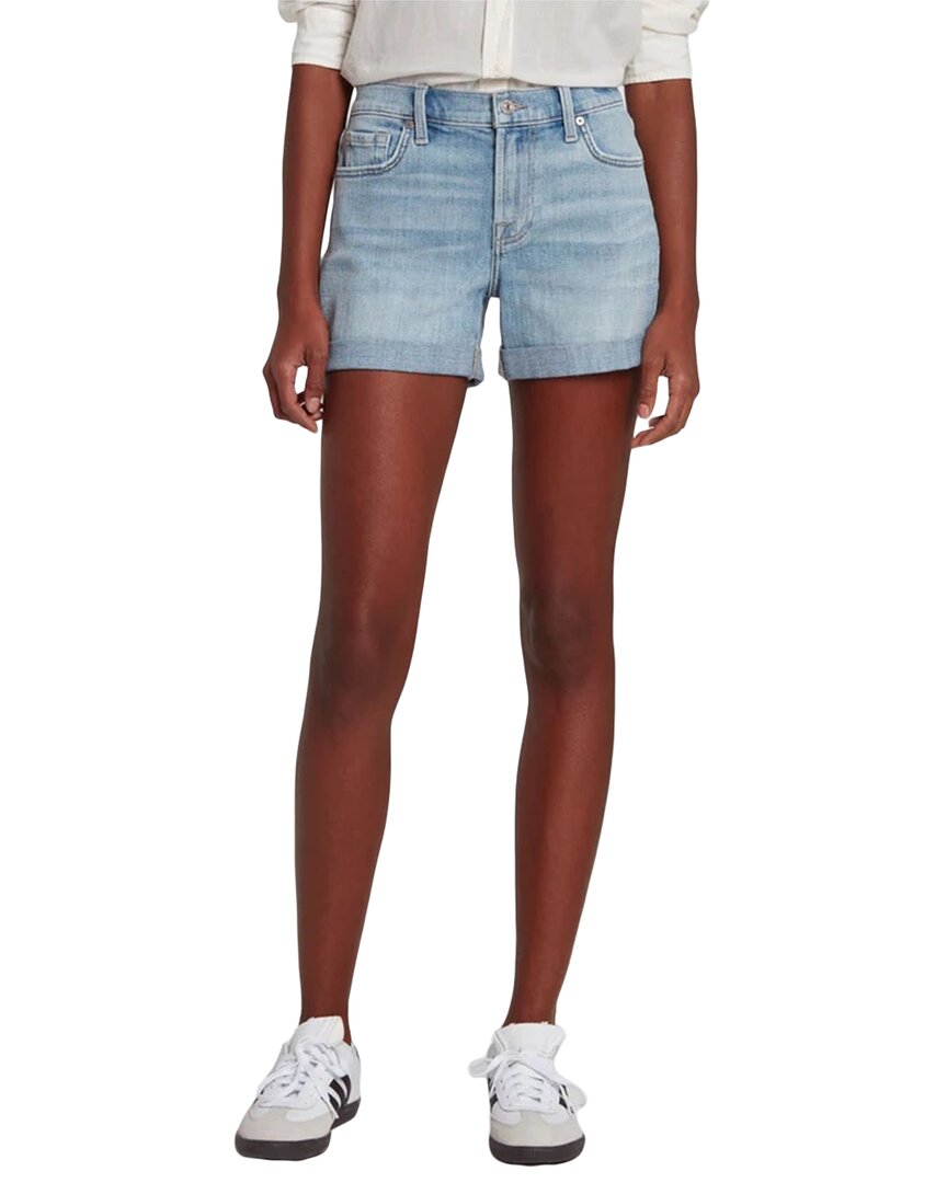 7 For All Mankind Mid Roll Short In Blue