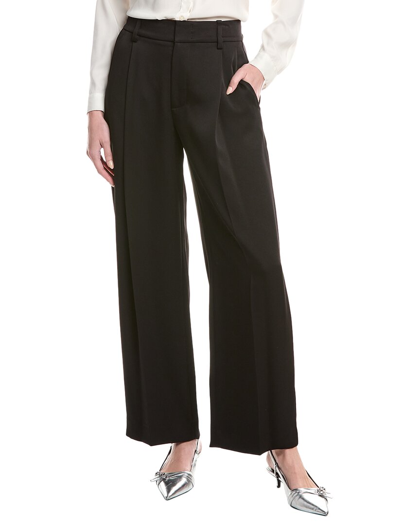 Vince High Waist Pleated Trousers Black