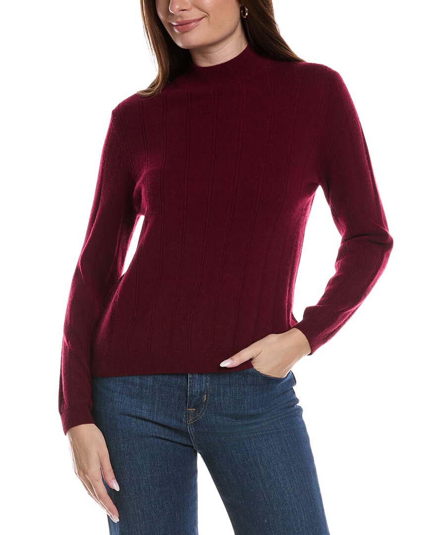 Bruno Magli Wide Rib Wool & Cashmere-blend Sweater In Burgundy