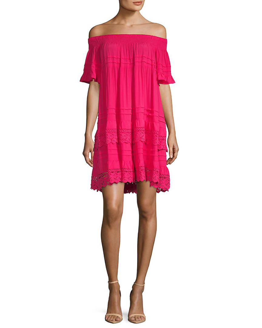 Image of st Sight Crochet Lace Off-the-Shoulder Shift Dress