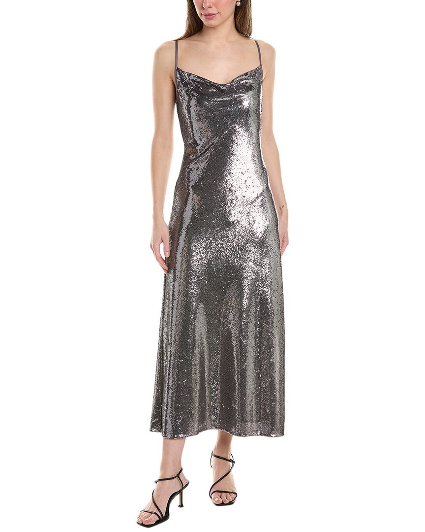 Shop Allsaints Hadley Sequin Midi Dress In Metallic