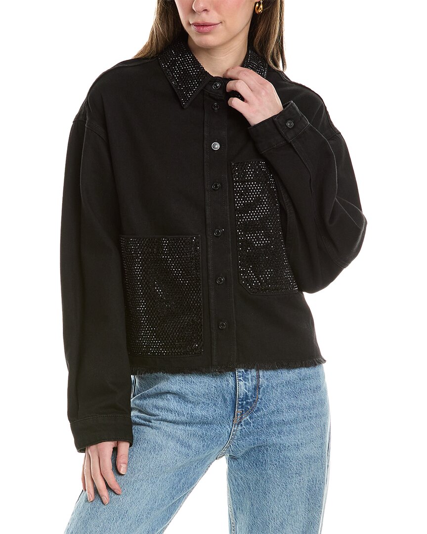 Shop Allsaints Nicky Sparkle Shirt In Black
