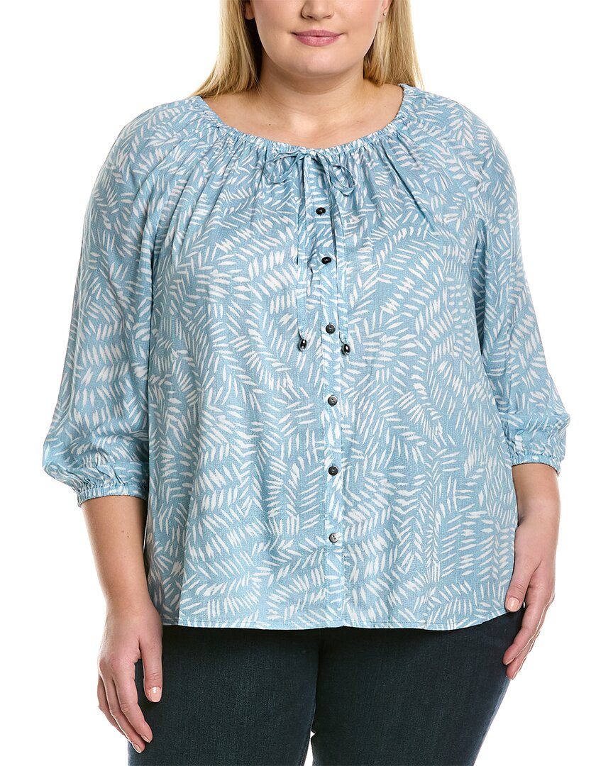 Nic + Zoe Plus In Stitches Top In Nocolor