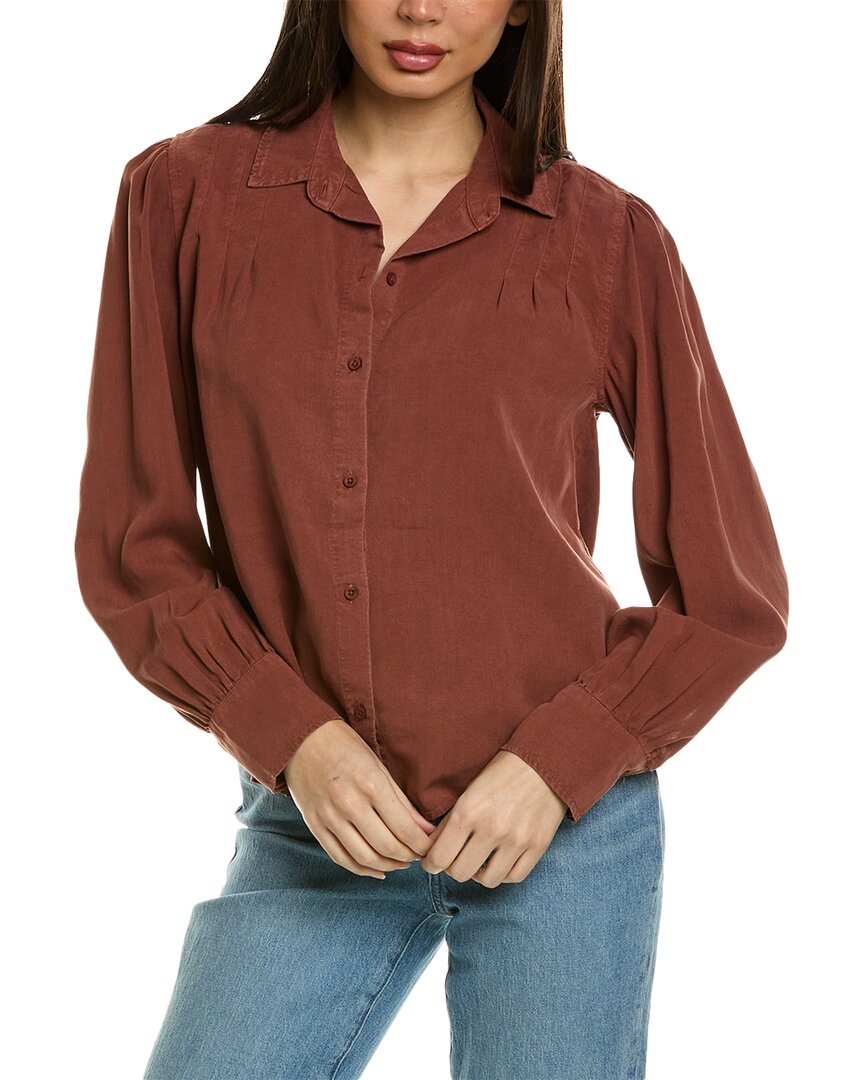 Shop Bella Dahl Pin Tucked Button Down In Brown
