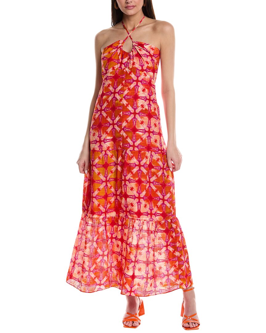Marie Oliver Zenna Linen-blend Maxi Dress In Red