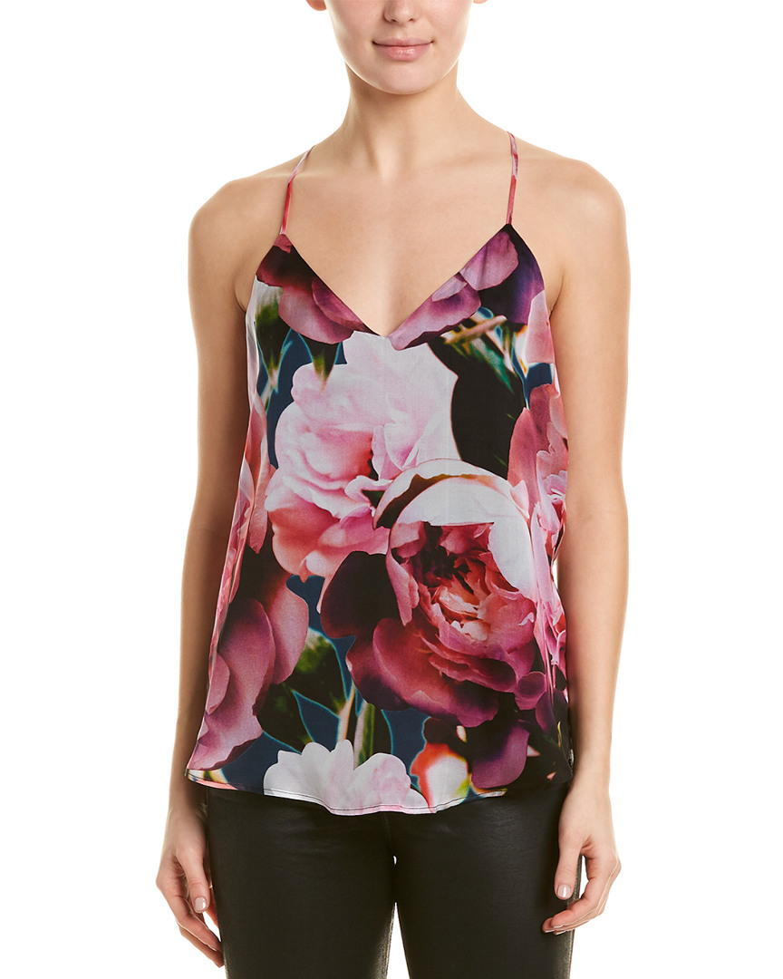Image of Lavender Brown Floral Silk Top