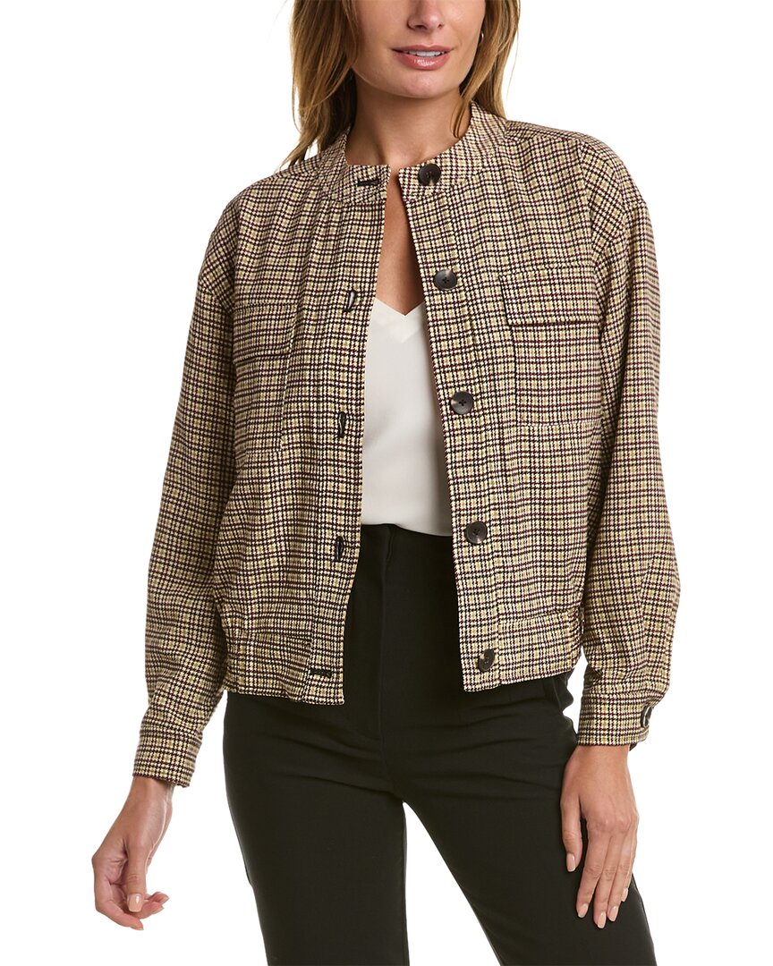 Shop Vince Camuto Oversized Bomber Jacket In Brown
