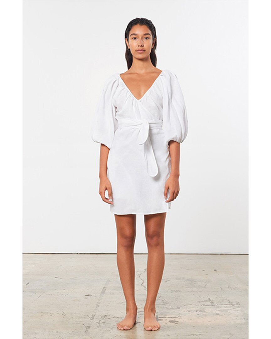 Mara Hoffman Coletta Linen Mini Dress In White