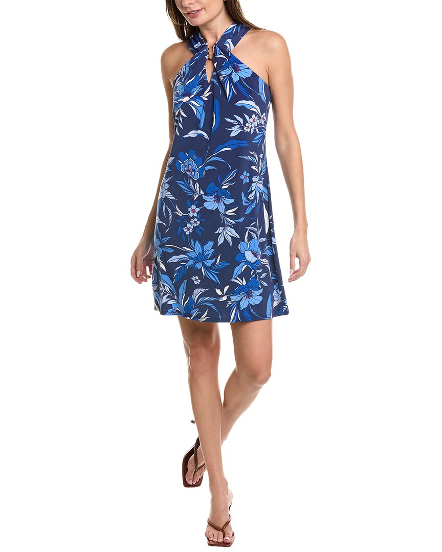 Tommy Bahama Romantic Blooms Halter Mini Dress In Blue