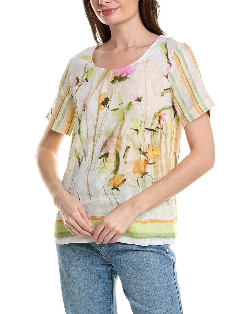 Shop Renuar Linen Blouse In White