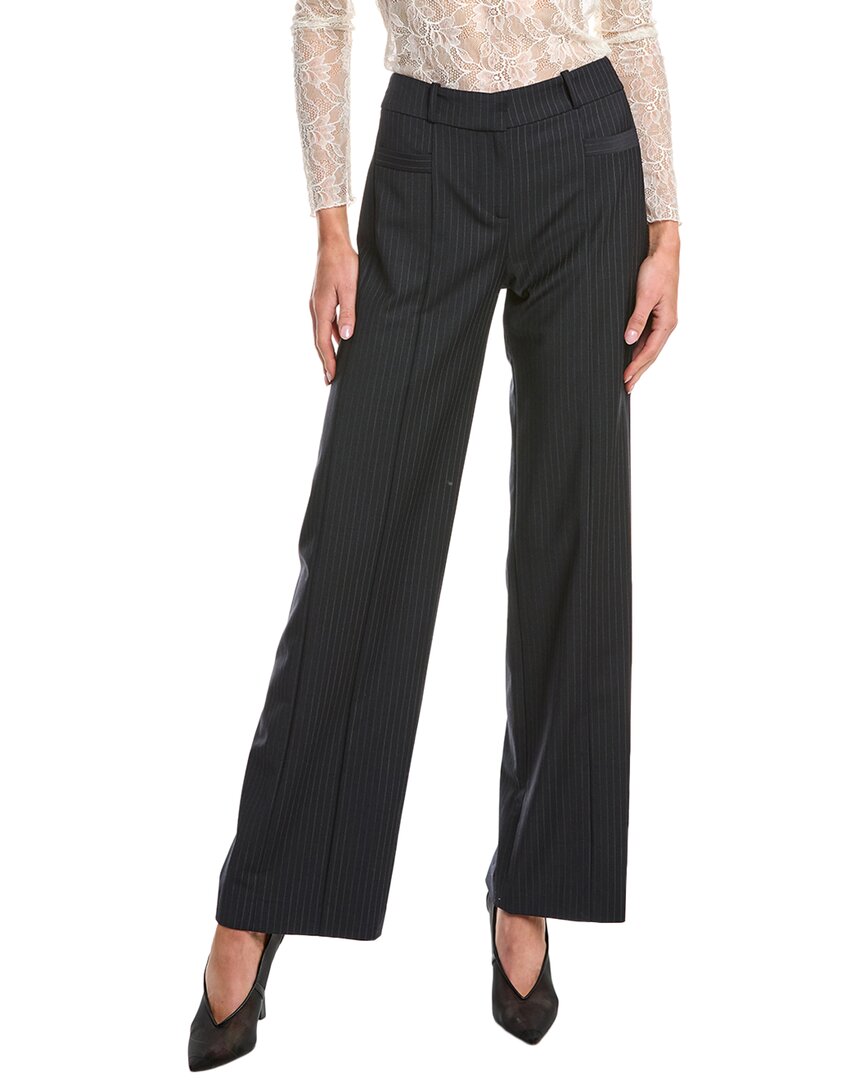 Ba&sh Moloy Monogram-jacquard Straight-leg Trousers In Blue