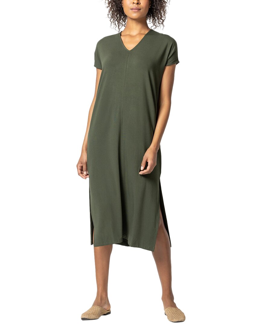 Lilla P Double V-neck Maxi Dress In Blue