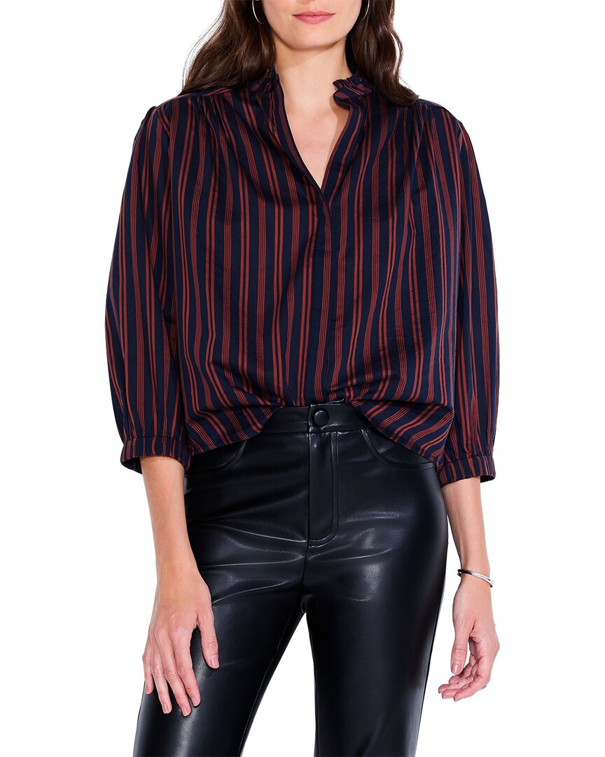 Nic + Zoe Nic+zoe Stripe Stroll Cotton & Silk Blouse