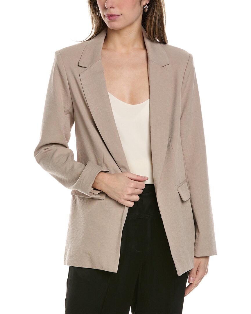 Bcbg New York Womens Twill Open Front Blazer Twill Tiered Cami Top Twill Jogger Pants In Brown