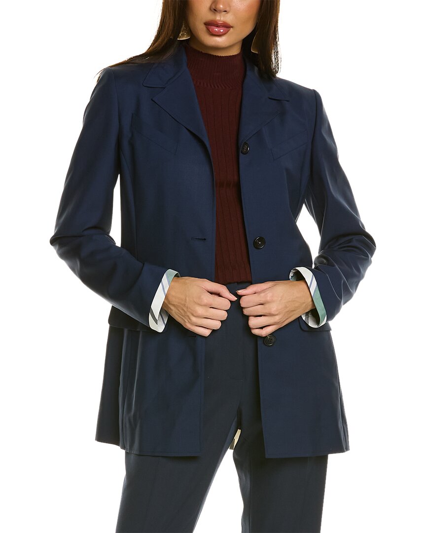 Shop Lanvin Silk-trim Wool & Mohair-blend Jacket