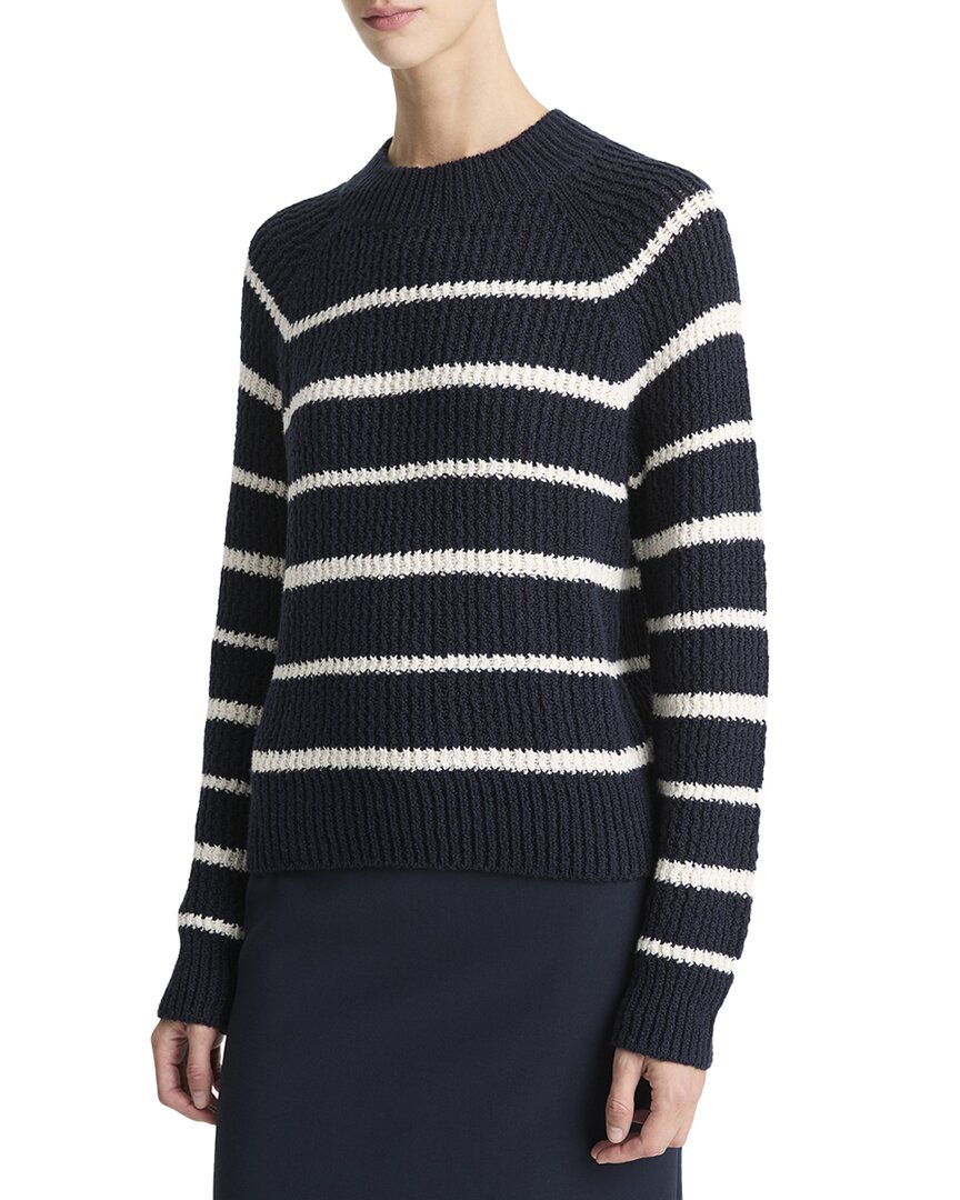 Vince Striped Ribbed Cotton-blend Sweater