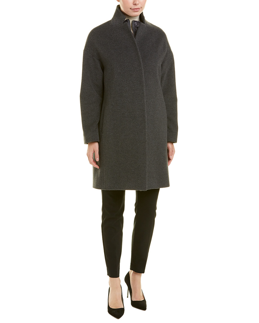 Cinzia Rocca Wool & Cashmere-Blend Coat Women's Charcoal 12 for sale online
