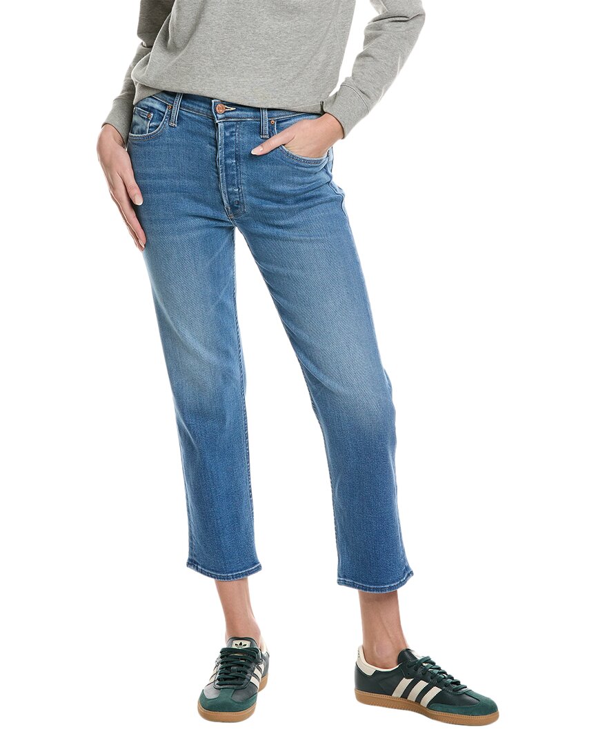 Mother The Tomcat High-rise Layover Straight Leg Jean In Blue