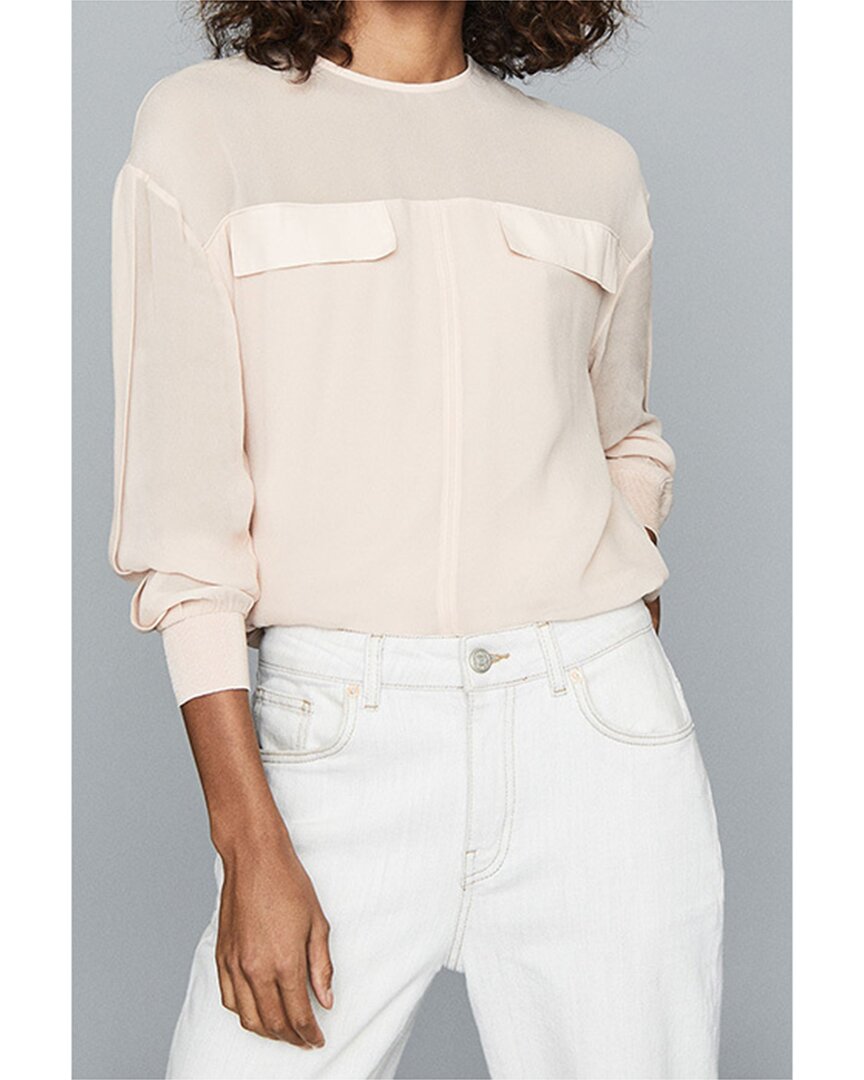Reiss Camille Blouse In Pink
