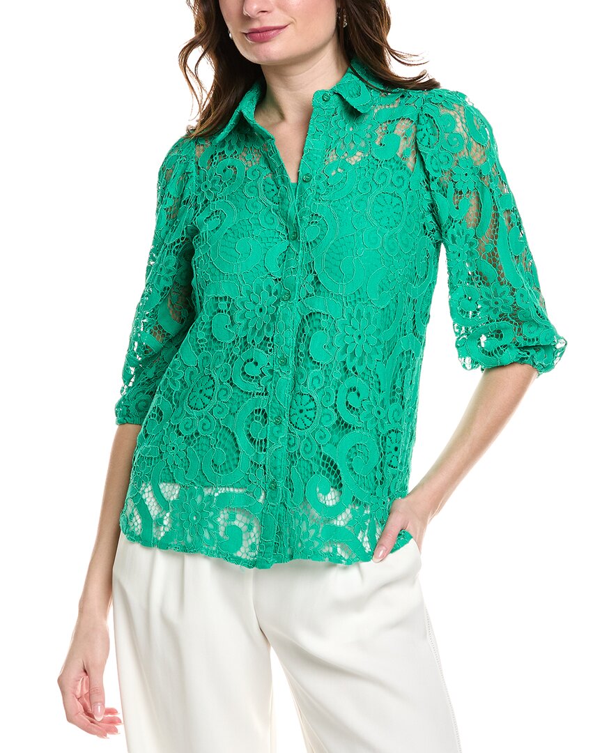 Nanette Lepore Nanette Lace Blouse In Green