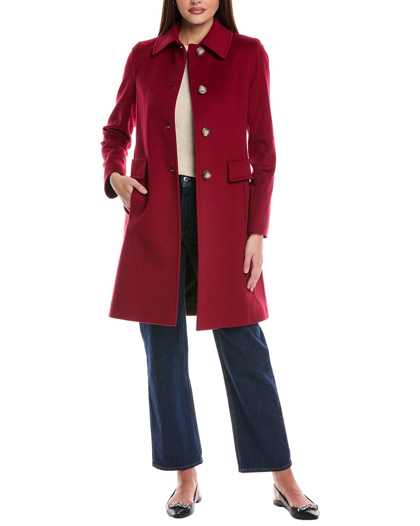Fleurette Medium Wool Coat In Red