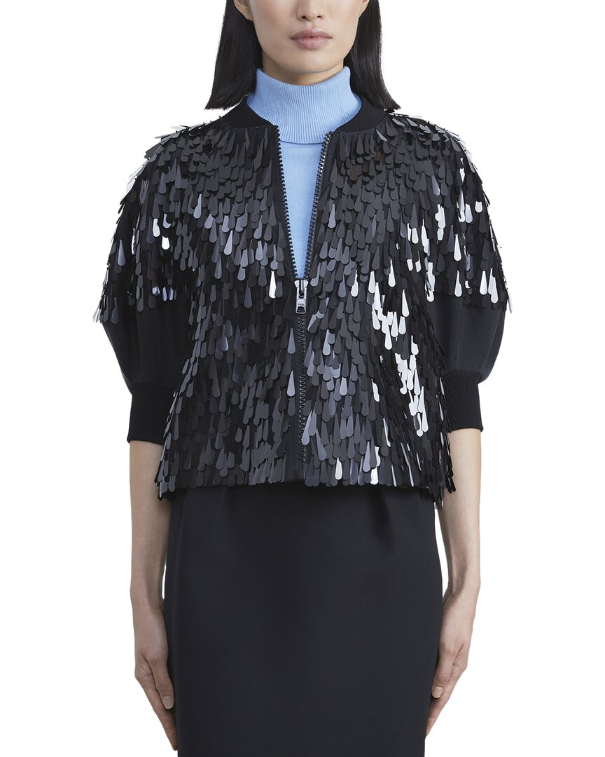 Lafayette 148 New York Paillette Lantern Sleeve Wool & Silk-blend Jacket